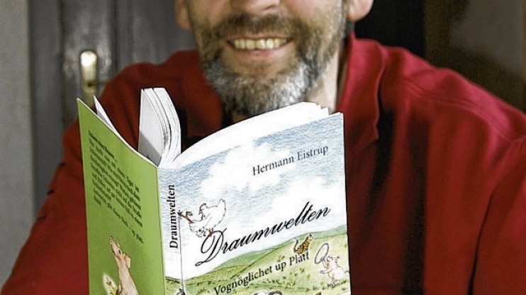 Auf die vergnügliche Lektüre in Hermann Eistrups „Draumwelten“ weist schon der Buchumschlag hin. Foto: Ursula Holtgrewe
